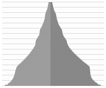Pirâmide etária da população brasileira em 1980