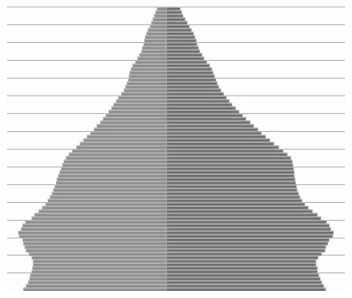 Pirâmide etária da população brasileira em 2000