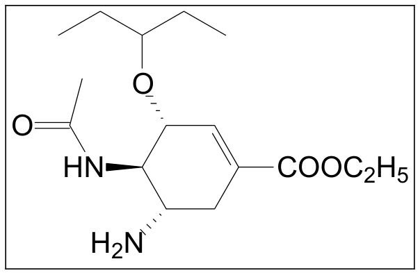 F1 Estrutura química do oseltamivir