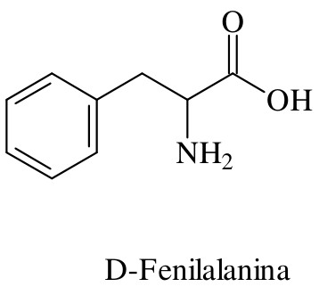 Estrutura química da D-Fenilalanina