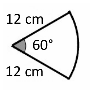 F1 Setor circular de raio medindo 12 cm e ângulo central medindo 60°