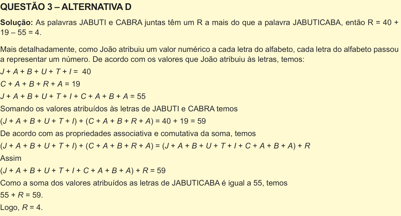 Solução oficial no documento da OBMEP