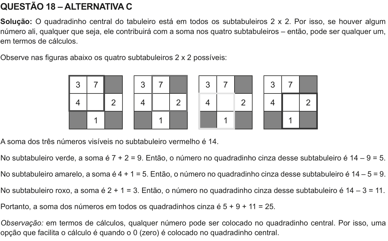 Solução oficial no documento da OBMEP