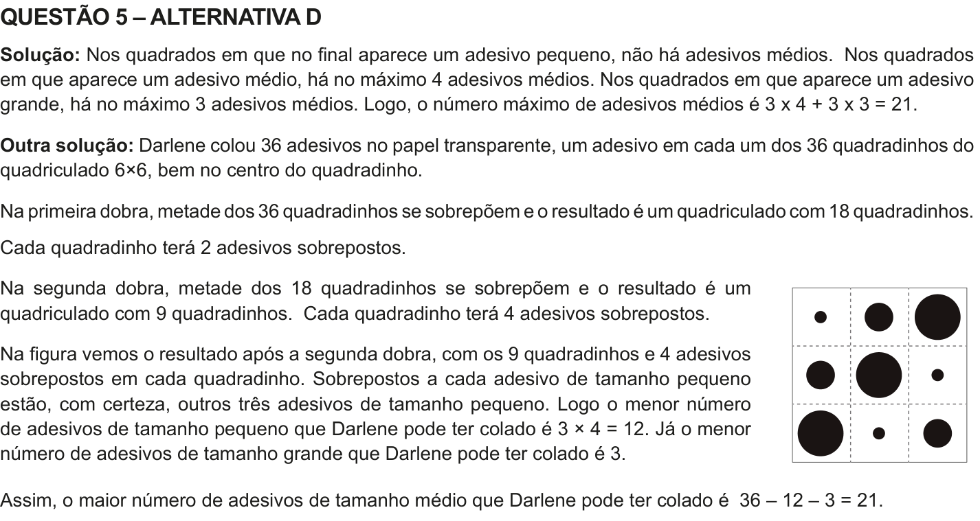 Solução oficial no documento da OBMEP