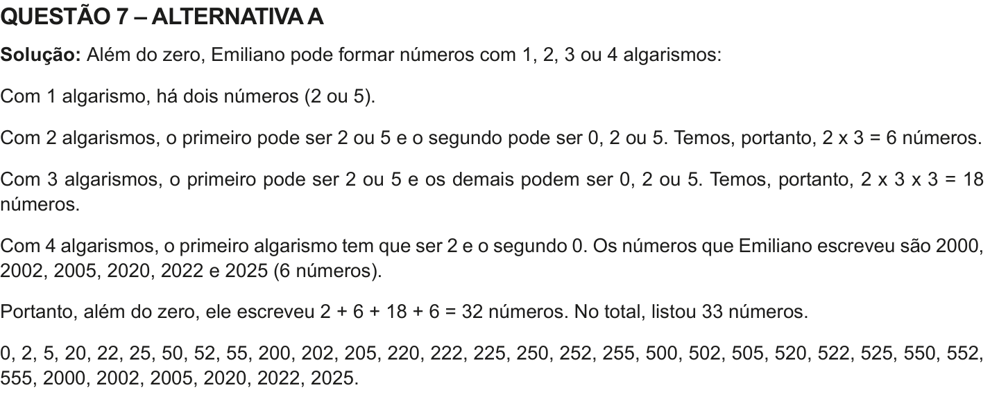 Solução oficial no documento da OBMEP
