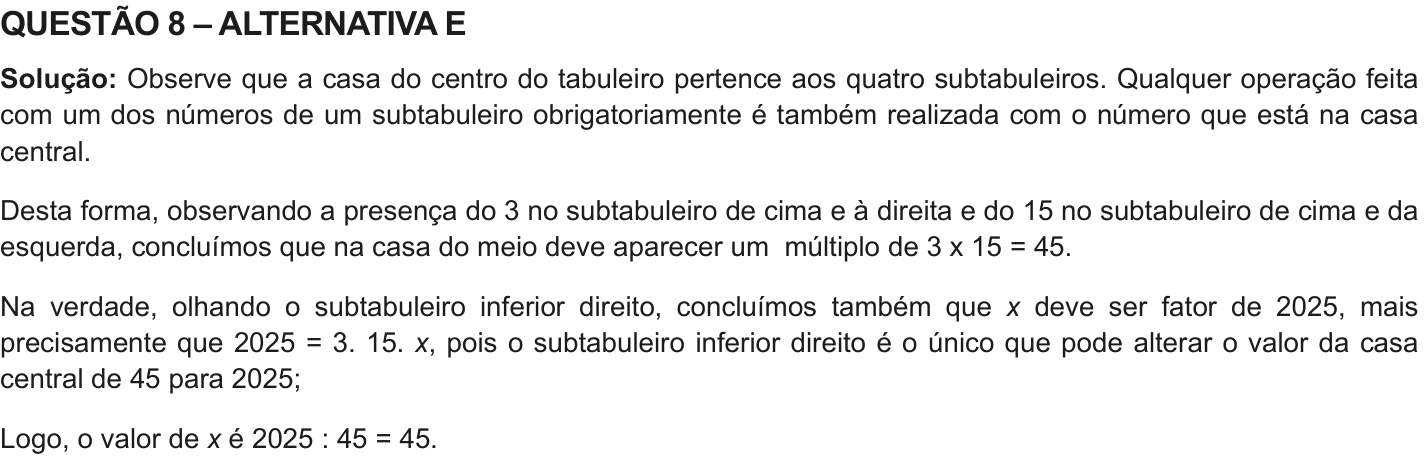 Solução oficial no documento da OBMEP