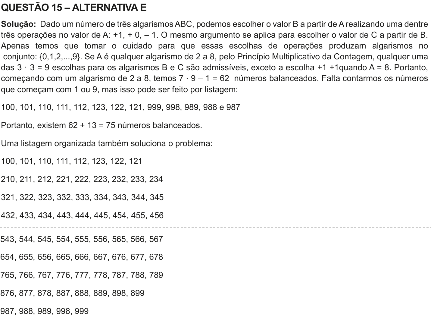 Solução oficial no documento da OBMEP