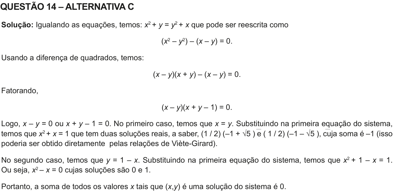 Solução oficial no documento da OBMEP