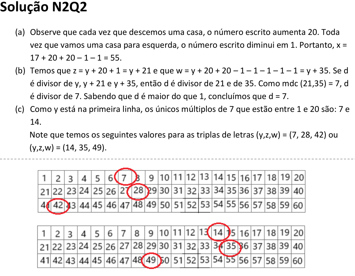 Solução oficial no documento da OBMEP