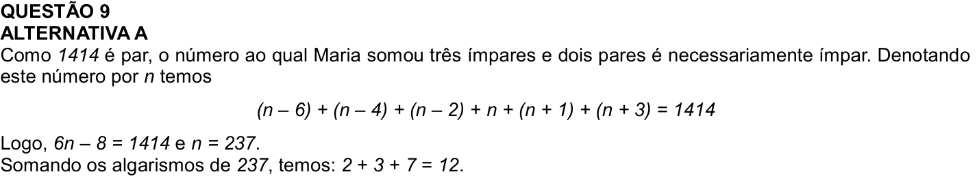 Solução oficial no documento da OBMEP