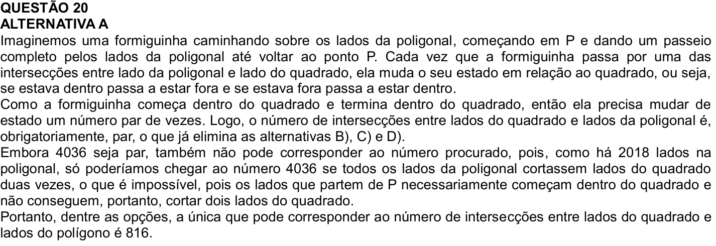 Solução oficial no documento da OBMEP