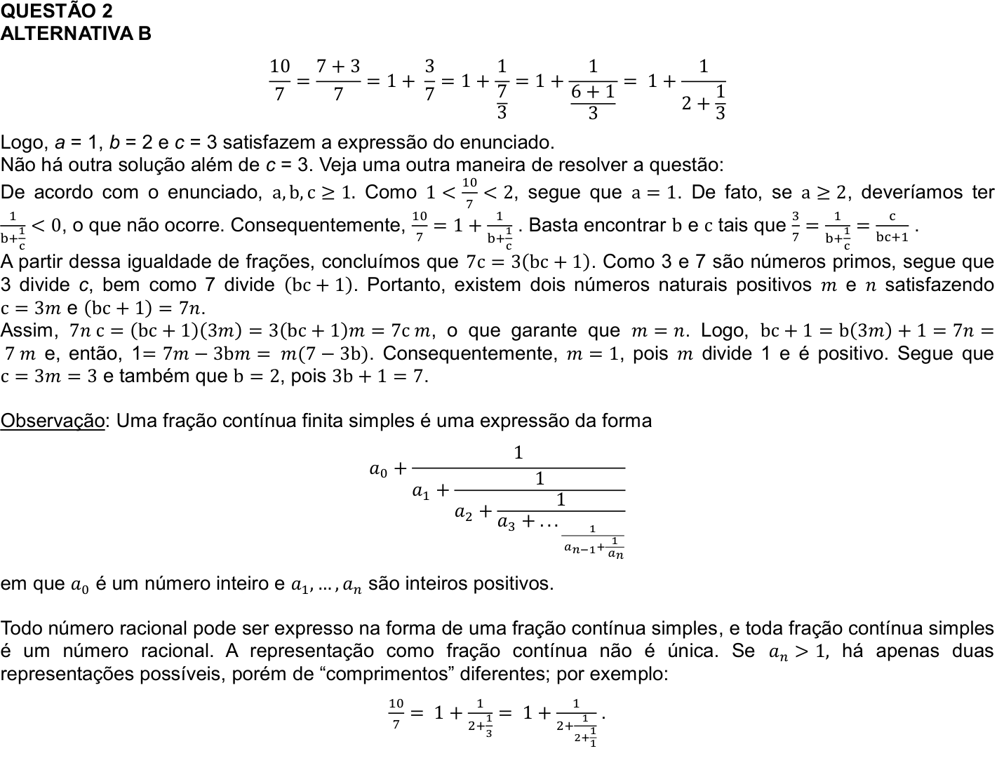 Solução oficial no documento da OBMEP