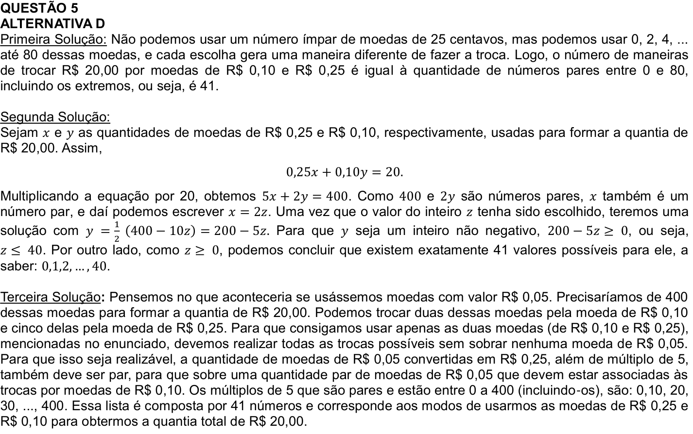 Solução oficial no documento da OBMEP