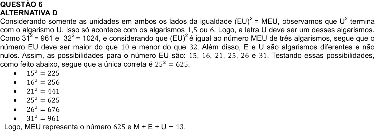 Solução oficial no documento da OBMEP