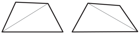 Duas maneiras de triangular um quadrilátero