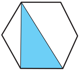 Hexágono com um triângulo azul desenhado em seu interior