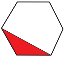 Hexágono com um triângulo vermelho desenhado em seu interior