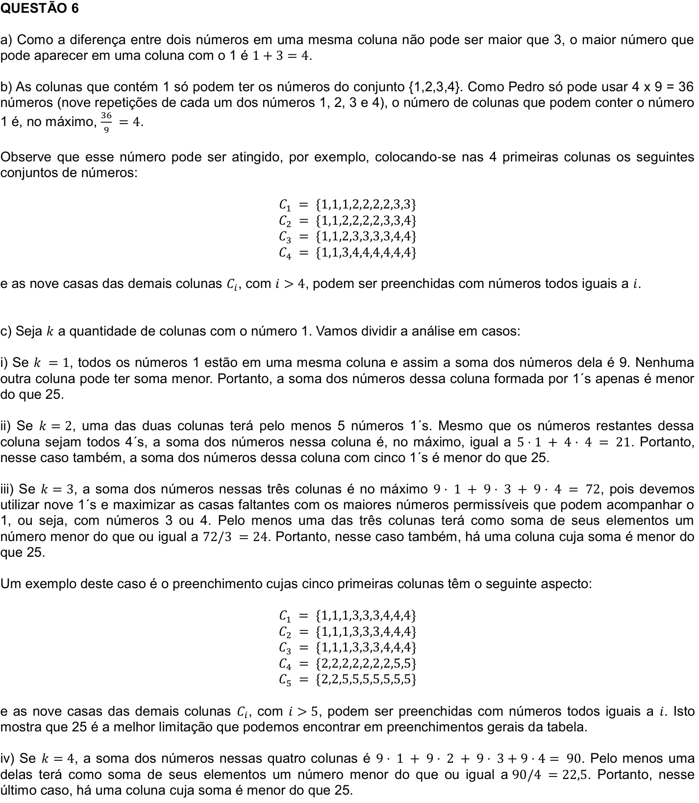 Solução oficial no documento da OBMEP