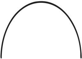 F3 Arco de circunferência semicircular de cento e oitenta graus (meia-volta)