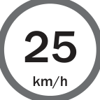F2 Placa de velocidade máxima permitida de 25 km/h