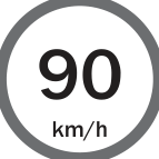 F4 Placa de velocidade máxima permitida de 90 km/h