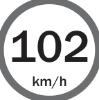 F5 Placa de velocidade máxima permitida de 102 km/h