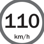 F6 Placa de velocidade máxima permitida de 110 km/h
