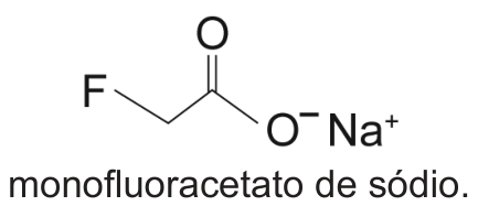 F1 Fórmula estrutural plana do monofluoracetato de sódio