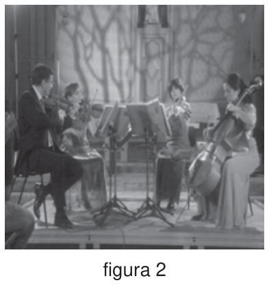figura 2: quarteto com instrumentos de corda clássicos, incluindo violinos e violoncelo