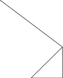 F4 Segmento diagonal descendo para a direita, conectando-se ao vértice superior direito de um triângulo retângulo.