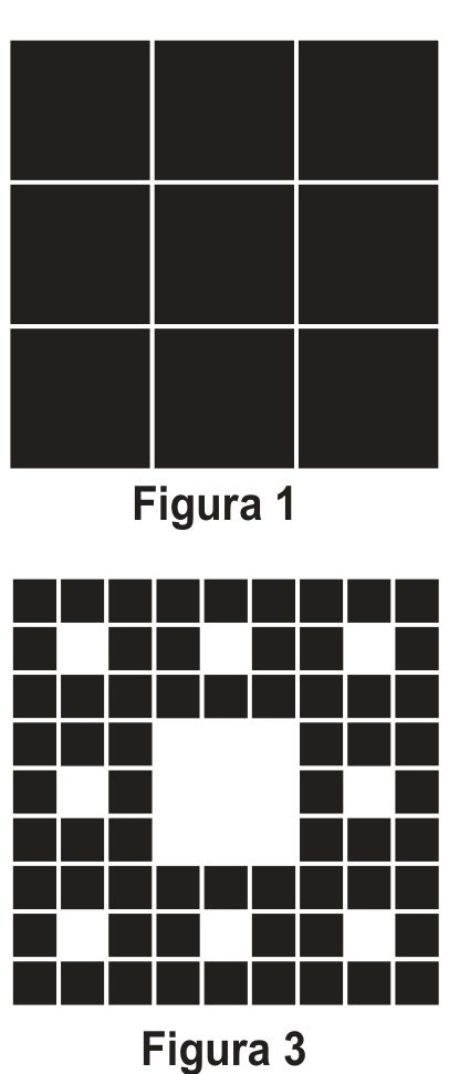 F1 Figura 1 e Figura 3 do processo de geração do Carpete de Sierpinski