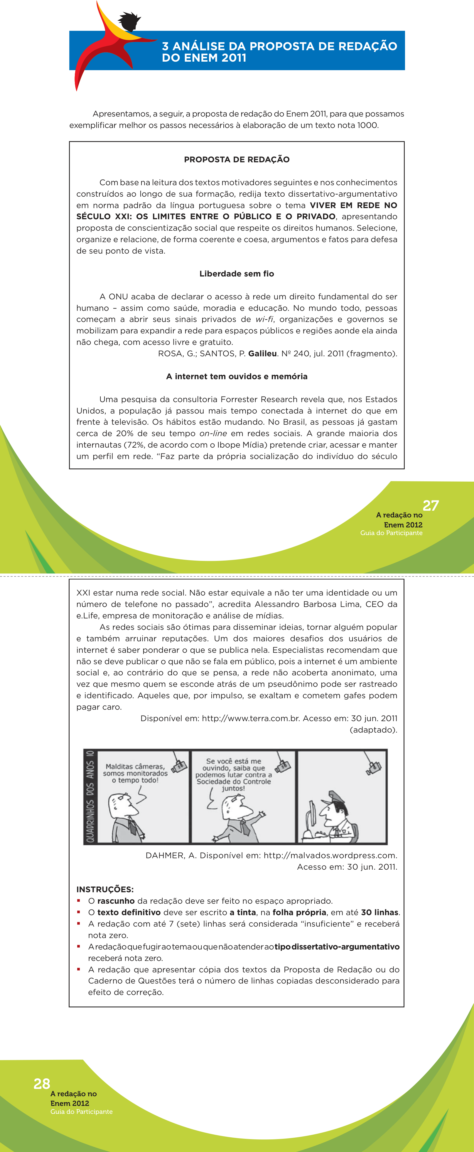 Proposta de redação do Enem 2011, como a cartilha do INEP reproduz
