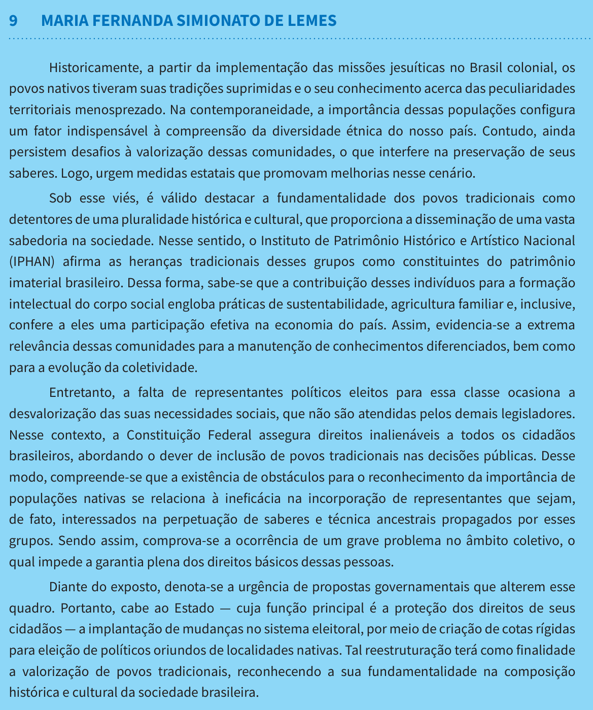 Redação de Maria Fernanda Simionato de Lemes na cartilha do INEP