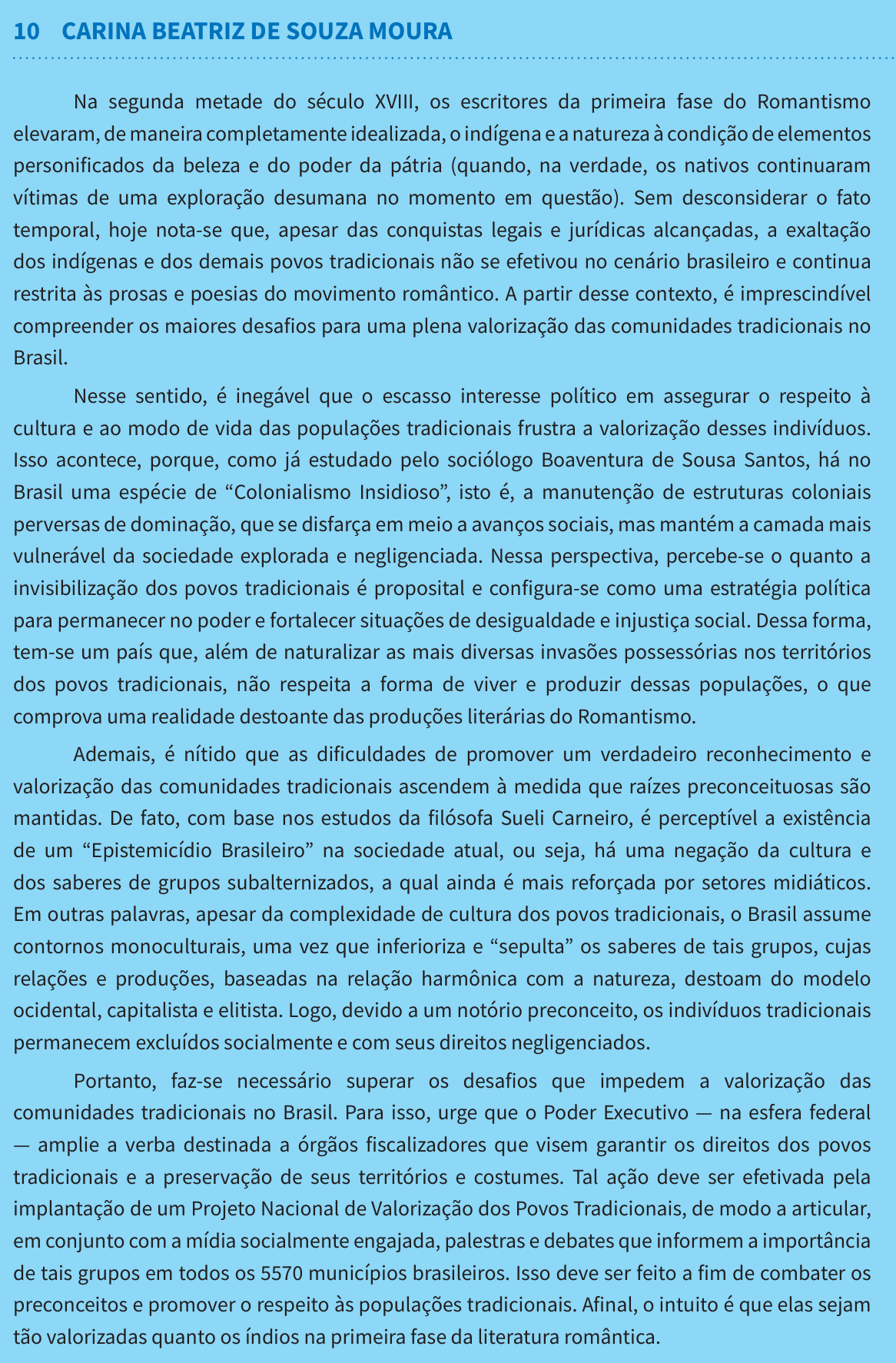 Redação de Carina Beatriz de Souza Moura na cartilha do INEP